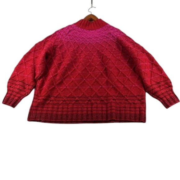 Lane Bryant Sweater Pink Red Colorblock Women's Size 22/24 Plus Size NWT - Picture 2 of 6